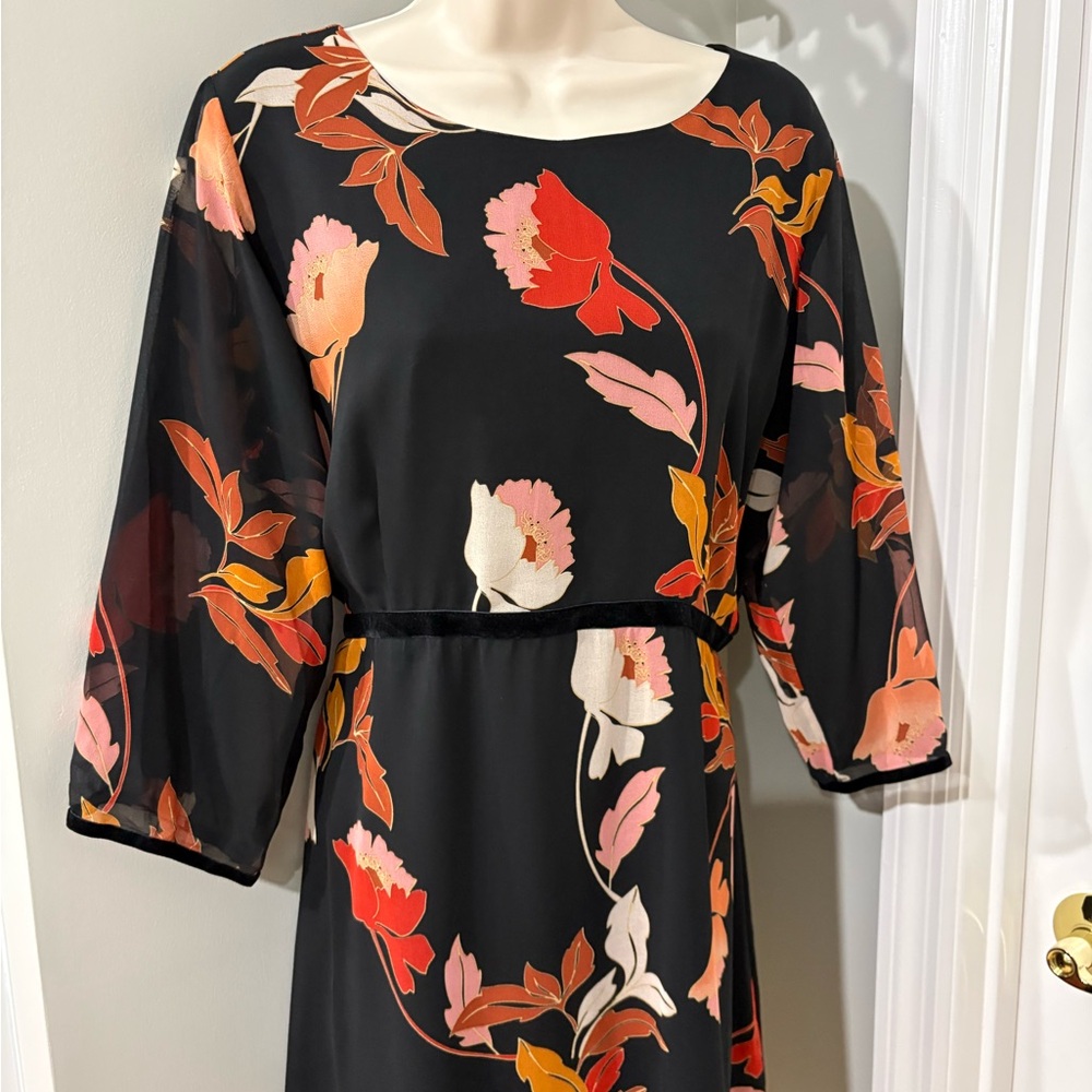 NWOT Molly Bracken Black Floral Dress